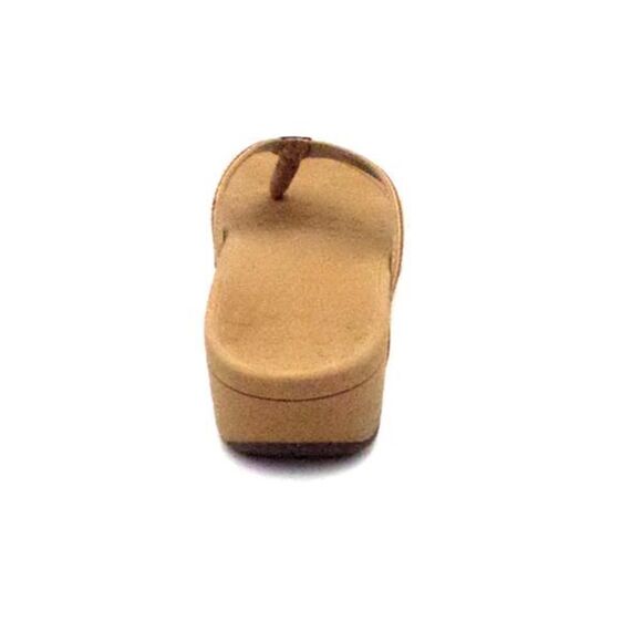 Vionic Platform Leather Thong Sandals High Tide Chevron Dusty Pink - Medium - Picture 4 of 5